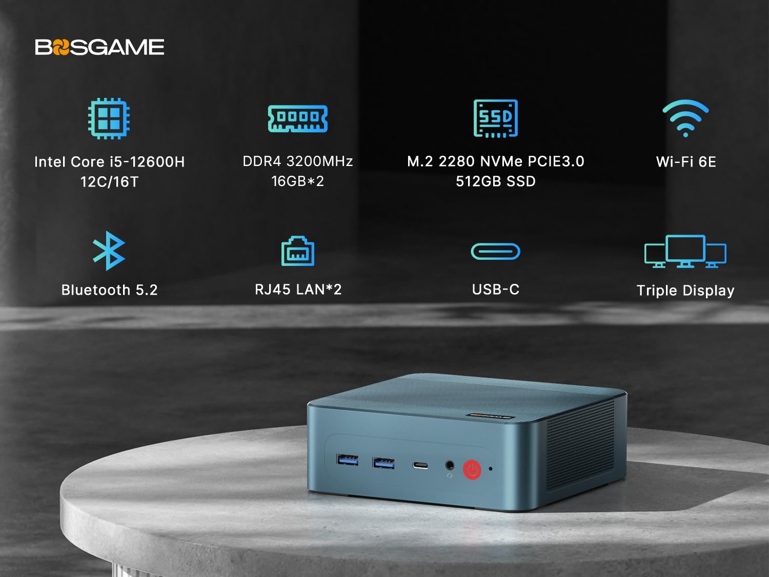 Amazon.com: BOSGAME Mini PC P2 Lite, 12ª Intel i5-12600H (12C/16T